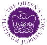 Queens  platinum jubilee emblem in purple